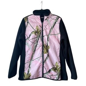 Realtree Pink Camo Fleece Jacket Medium Western Y2K Coquette Camouflage Hunting